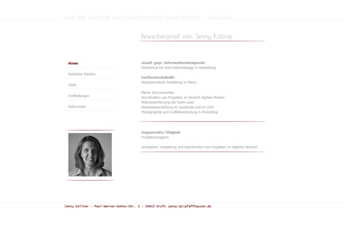 Webseite Projektmanagement